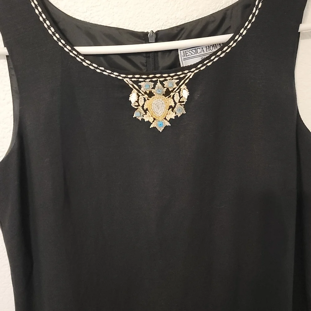Jessica Howard VTG Black 2 Piece Maxi Dress Sz 8 Petite